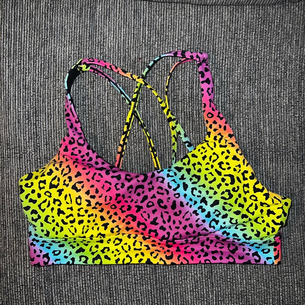 EUC Zyia Rainbow Leopard Bra